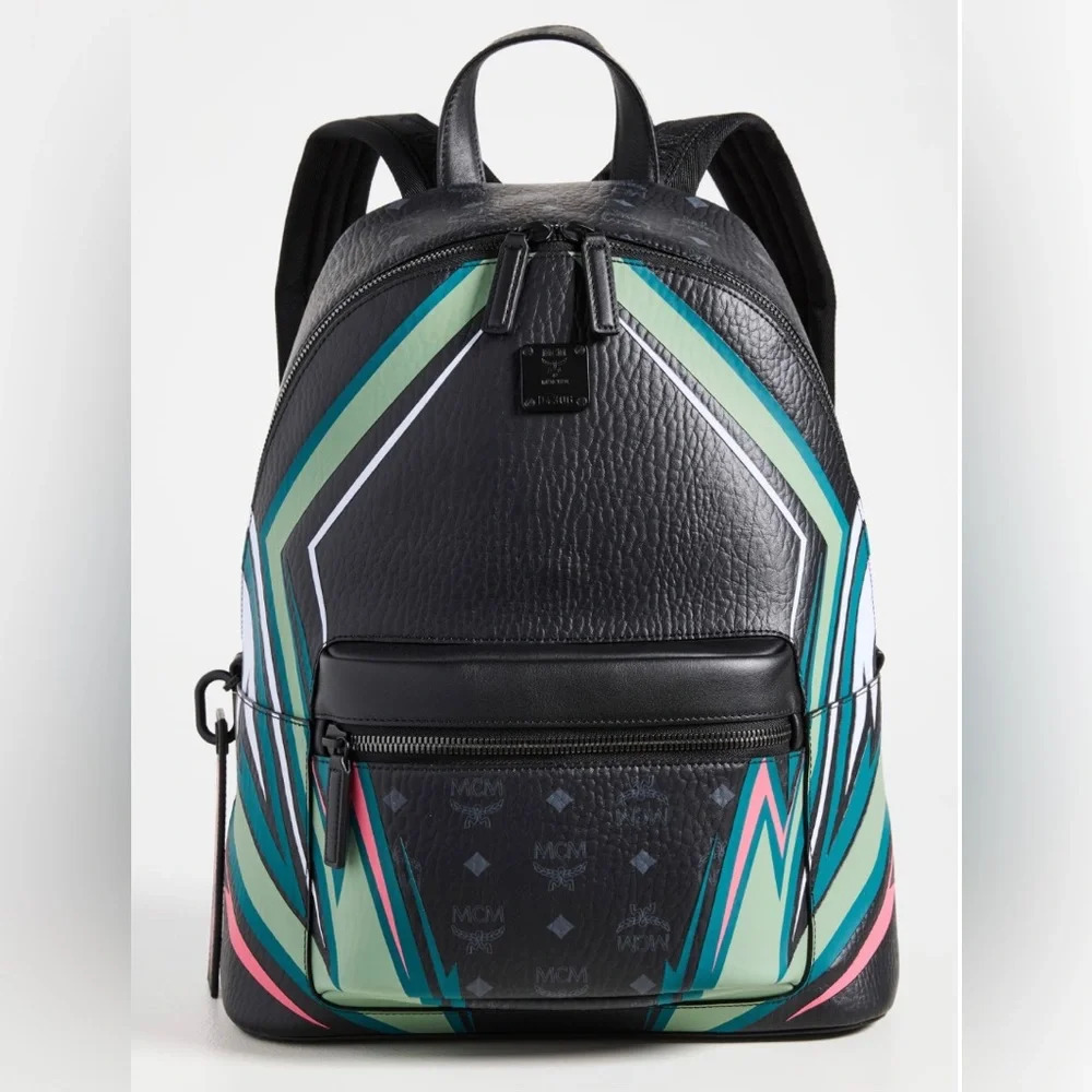 Mcm Stark Medium Black Backpack Nwt